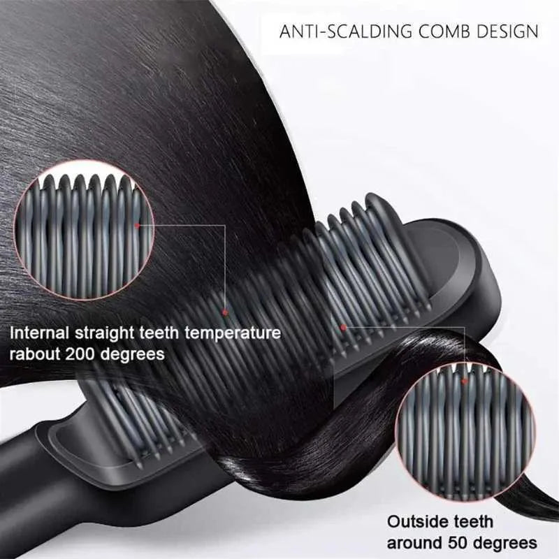 2-in-1 Negative Ion Hair Straightener Comb - BeautiFi
