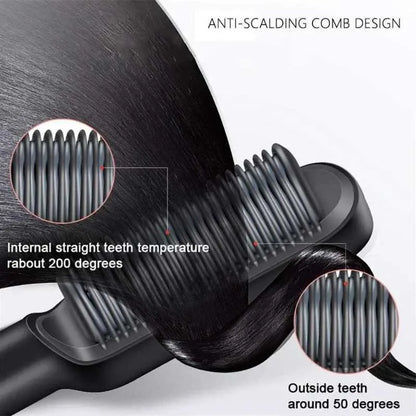 2-in-1 Negative Ion Hair Straightener Comb - BeautiFi